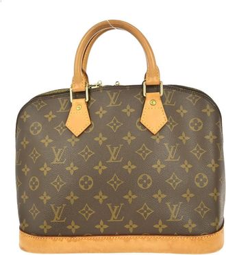 Louis Vuitton Alma Handbag Monogram Canvas Brown Canvas Handbag (Pre-Owned)