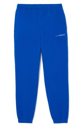 Lacoste Double Face Organic Cotton Blend Piqu&eacute; Sweatpants in Lazuli at Nordstrom, Size 8