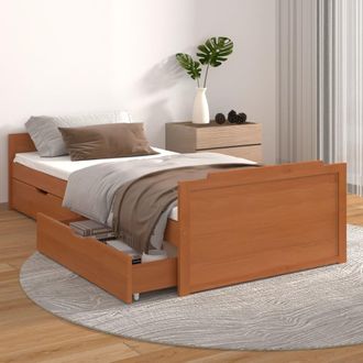 vidaXL Vidaxl - Estructura Cama Sin Colch&oacute;n Madera Pino Marr&oacute;n Miel 90x200 Cm