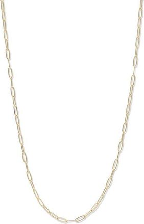 Anzie Mini Paper Clip Chain Necklace in Yellow Gold at Nordstrom, Size 20