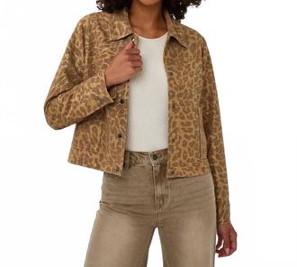 Esqualo Liselotte Leopard Jacket In Golden Olive