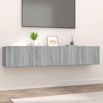 vidaXL Muebles De Tv 2 Uds Madera Ingenier&iacute;a Gris Sonoma 80x30x30 Cm Vidaxl