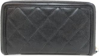 Chanel Pre-owned Wallets, female, Black, Size: ONE SIZE Pre-owned Vintage Leather Wallet
