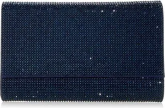 Judith Leiber Fizzoni Beaded Clutch in Silver Navy at Nordstrom