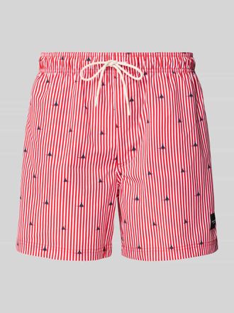 Jack & Jones Jack & Jones Regular Fit Badeshorts mit Label-Patch Modell STMAUI in Hellrot, Größe S