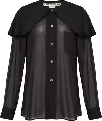 Comme Des Gar&ccedil;ons Blouse met cape-paneel - Dames - Blouses - Zwart - M - Overhemden