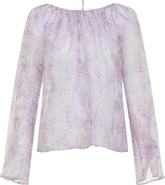 Alberta Ferretti Printed Organza Blouse