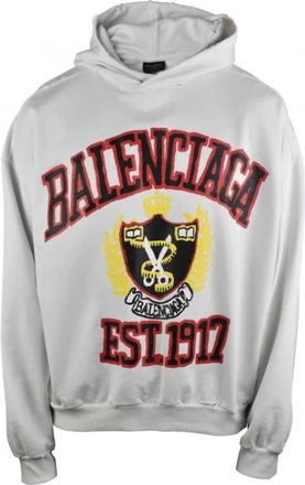 Balenciaga Dames, Sweatshirts & Hoodies, Wit, Maat: S Katoen