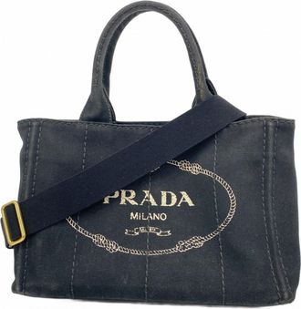 Prada Black Canvas Tote Bag (Pre-Owned)