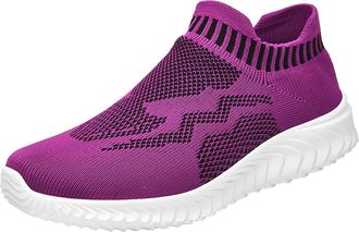 Generic Women Arch Support Walking Trainers Womens Wide Fit Lightweight Shoes Mesh Shoes Breathable Walking Ladies On Casual Wide Fit Womens Green Sneakers (P