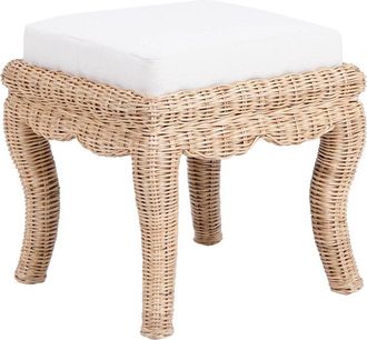 Jonathan Y Designs Rowan 19.7in Bohemian Designer Woven Rattan & Wood Vanity Stool