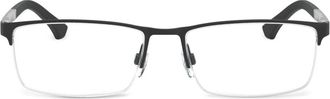 Emporio Armani rectangle-frame glasses - men - Metal - 53 - Black