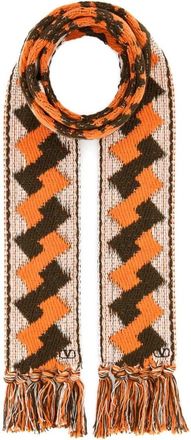 Valentino Garavani Sjaal met franjes - Dames - Wintersjaals - Veelkleurig - ONE Size - Katoen - Accessoires