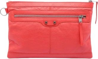 Balenciaga Pre-owned Clutches, female, Orange, Size: ONE SIZE Pre-owned Leather Clutch