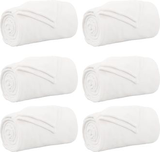 vidaXL Mantitas De Sof&aacute; 6 Uds. Blanco 240 X 270 Cm 10.11 Kg Lana Vidaxl