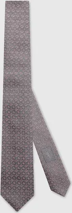 Gucci Interlocking G Silk Jacquard Tie, Grey