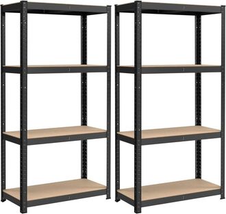 Songmics 2 estanter&iacute;as pesadas de 40 x 80 x 160 cm de color negro