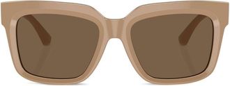 Burberry Sunglasses monogram-plaque wayfarer sunglasses - women - Acetate - 54 - Neutrals
