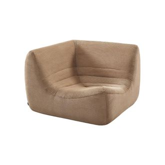 Sweeek Sill&oacute;n envasado al vac&iacute;o esquinero de pana, beige oscuro