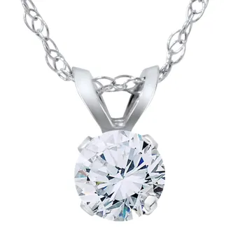 Pompeii3 VS 3/8ct Diamond Solitaire Pendant 14K White Gold