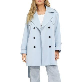 Belle & Bloom Whispers of Verona Trench Coat in Sky Blue at Nordstrom, Size Medium
