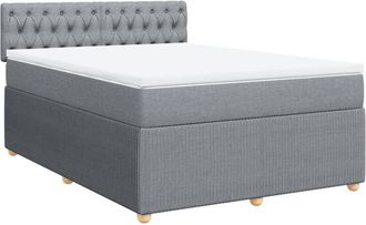 vidaXL Vidaxl - Cama Box Spring Con Colch&oacute;n Tela Gris Claro 140x200 Cm