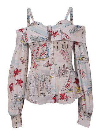 Antonio Marras Alghero Print Boat Neck Shirt