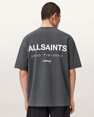 AllSaints Cotton Underground Oversized Crew Neck T-Shirt, Size: XXL