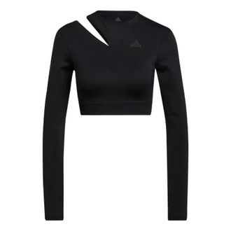 adidas (WMNS) adidas Solid Color Sports Gym Long Sleeves Black HM3179