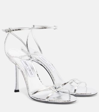 Jimmy Choo London Leo 100 snake-effect leather sandals