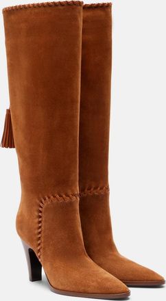 Gianvito Rossi Botas altas de ante con piel