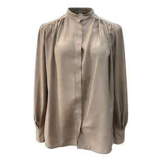 Mars&eacute;m Shirts, female, Beige, Size: M Camicia coreana con manica a sbuffo effetto organza