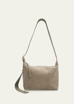 Loewe Mens Loop Medium Hobo Bag in Suede
