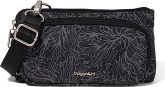 Baggallini Securtex Anti-Theft Mini Wallet Crossbody in Midnight Blossom Print at Nordstrom