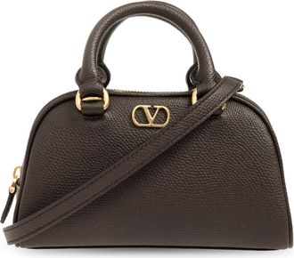 Valentino Garavani VLogo Signature Mini Bowling Bag - Dames - Handtassen - Bruin - ONE Size - Leer - Tassen