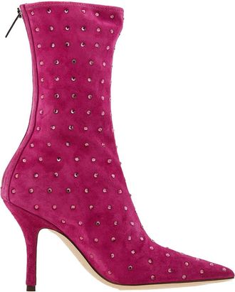 PARIS TEXAS Ladies Pink Ruby Holly Mama Ankle Boots