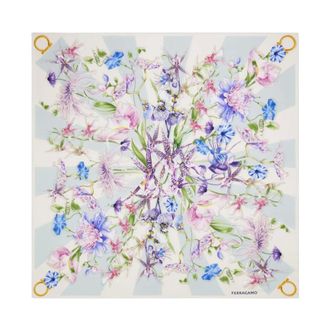 Ferragamo Silky Scarves, female, Multicolor, Size: ONE SIZE Printed Silk Foulard