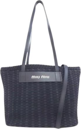 Miu Miu Pre-owned Canvas Tote tas - Dames - Vintage Shopper - Blauw - ONE Size - Vintage