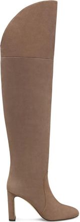 Stuart Weitzman Babette Over-the-Knee Tubo 85 - Dames - Over de knie laarzen - Bruin - 36 EU - Su&egrave;de - Schoenen