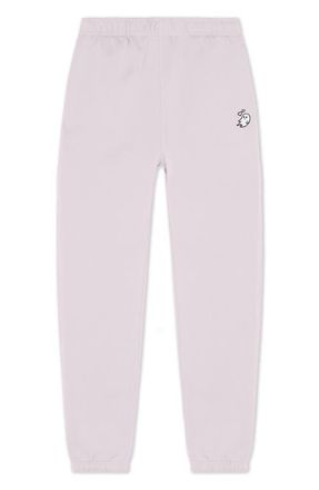 Dalix Heartly Ghost Midweight Relaxed Fleece Track Pants in Orchid at Nordstrom, Size Xx-Large