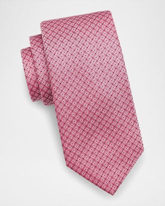 Canali Men & apos;s Geometric Woven Silk Tie