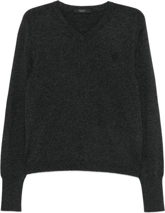 Gucci V-neck Logo-embroidered Sweater