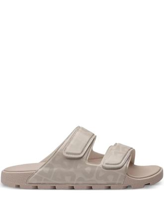 Bogner logo-pattern strapped slides - Neutrals