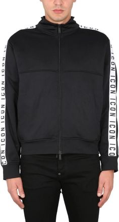 Dsquared2 Icon Band Sweatshirt met Ritssluiting - Heren - Vesten met rits - Zwart - 3XL - Katoen - Hoodies & sweatvesten