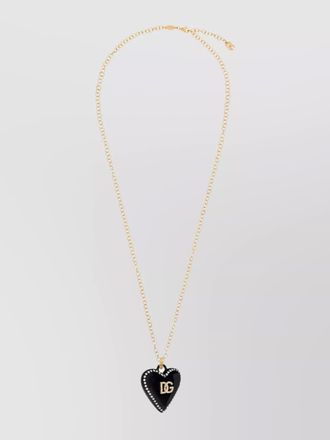 Dolce & Gabbana glass and brass heart pendant necklace