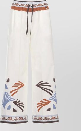 Herno wide leg ankle trousers contrast pattern