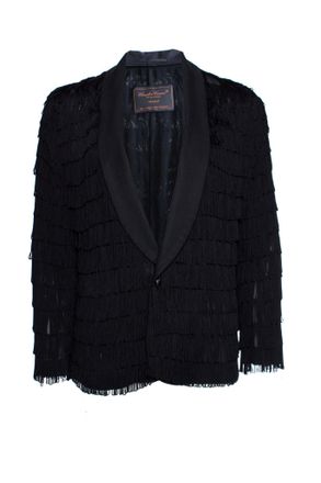 Undercover semi-transparent jacket with fringes