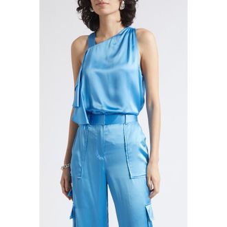 Ramy Brook Danielle One-Shouldered Satin Top in Oasis at Nordstrom, Size Xx-Large