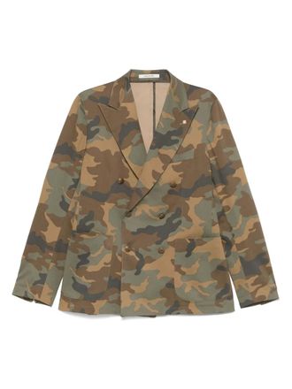 Tagliatore Blazer met camouflageprint - Bruin