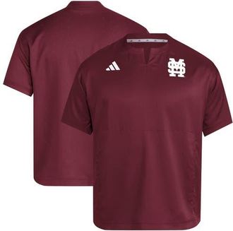 adidas Mens adidas Maroon Mississippi State Bulldogs Dugout Coaches Adizero Notch Neck Pullover Top at Nordstrom, Size Medium